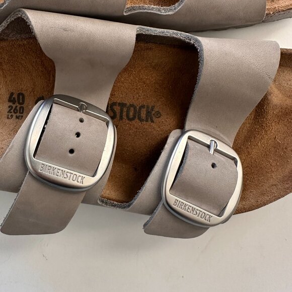 BIRKENSTOCK Arizona Big Buckle Nubuck Leather Pure Sage Grey Size 40 EU W9 / M7 - Picture 4 of 15